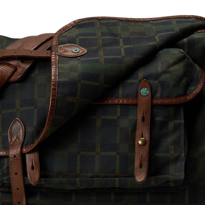 RRL By Ralph Lauren Check Print Oilcloth Messenger Bag Navy Multi Plaid