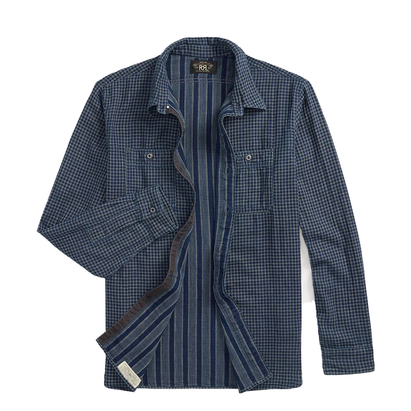 RRL By Ralph Lauren Checked Double Faced Workshirt Indigo
