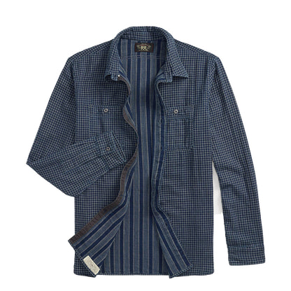 RRL By Ralph Lauren Checked Double Faced Workshirt Indigo