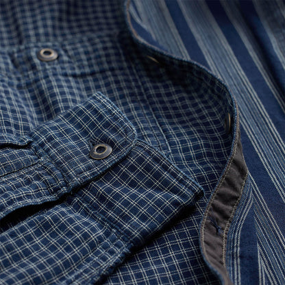RRL By Ralph Lauren Checked Double Faced Workshirt Indigo