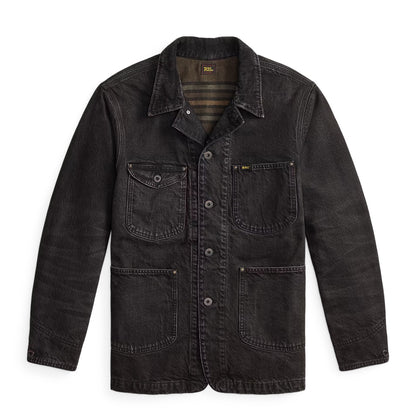 RRL By Ralph Lauren Corduroy-Collar Denim Jacket Black - The Sporting Lodge