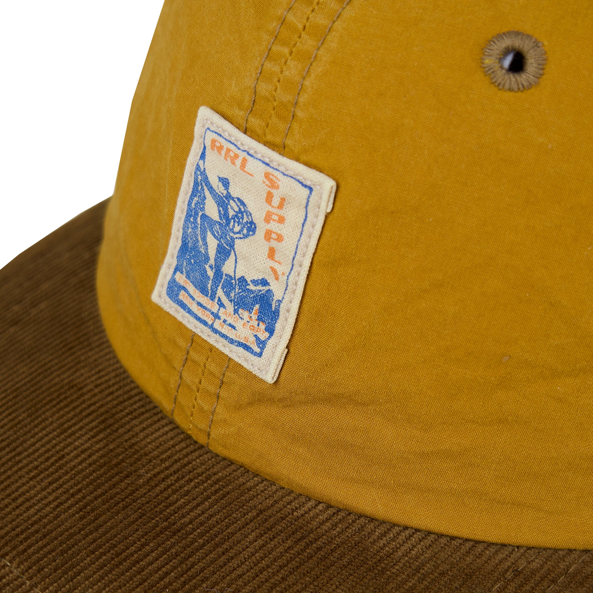 RRL By Ralph Lauren Corduroy Bill Oilcloth Ball Cap Mustard - The Sporting Lodge