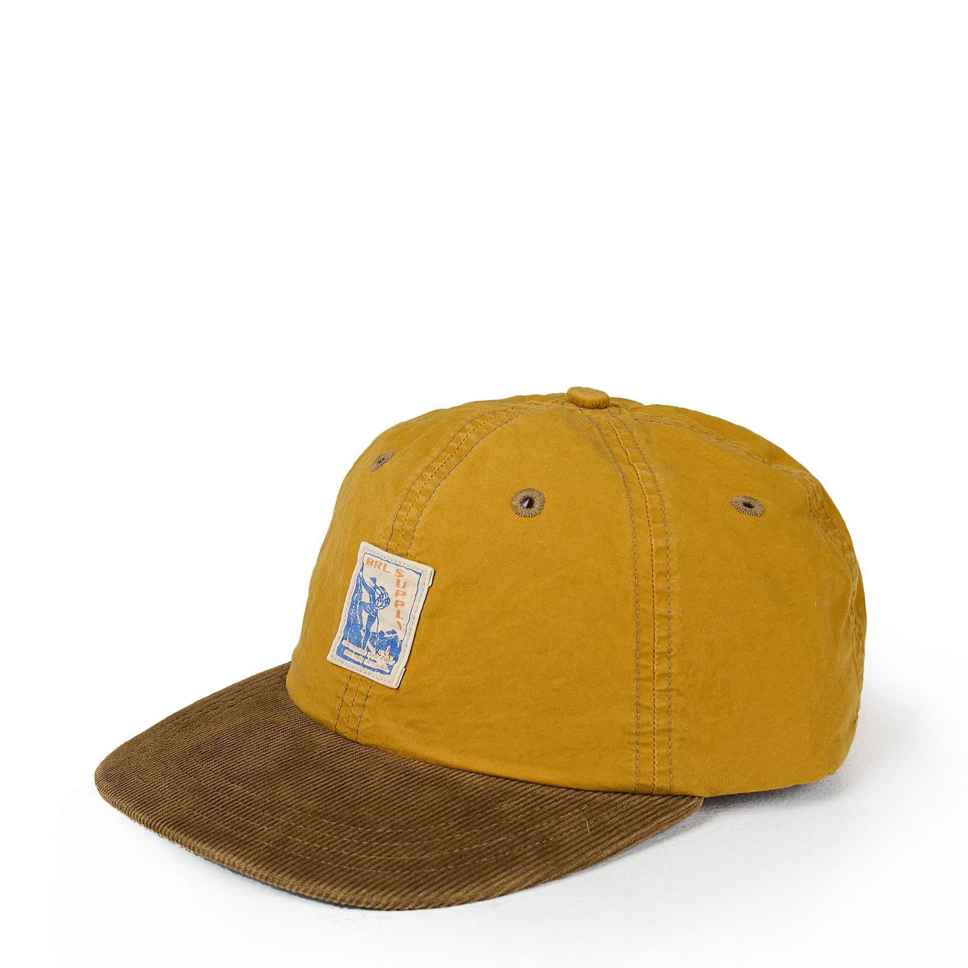 RRL By Ralph Lauren Corduroy Bill Oilcloth Ball Cap Mustard - The Sporting Lodge