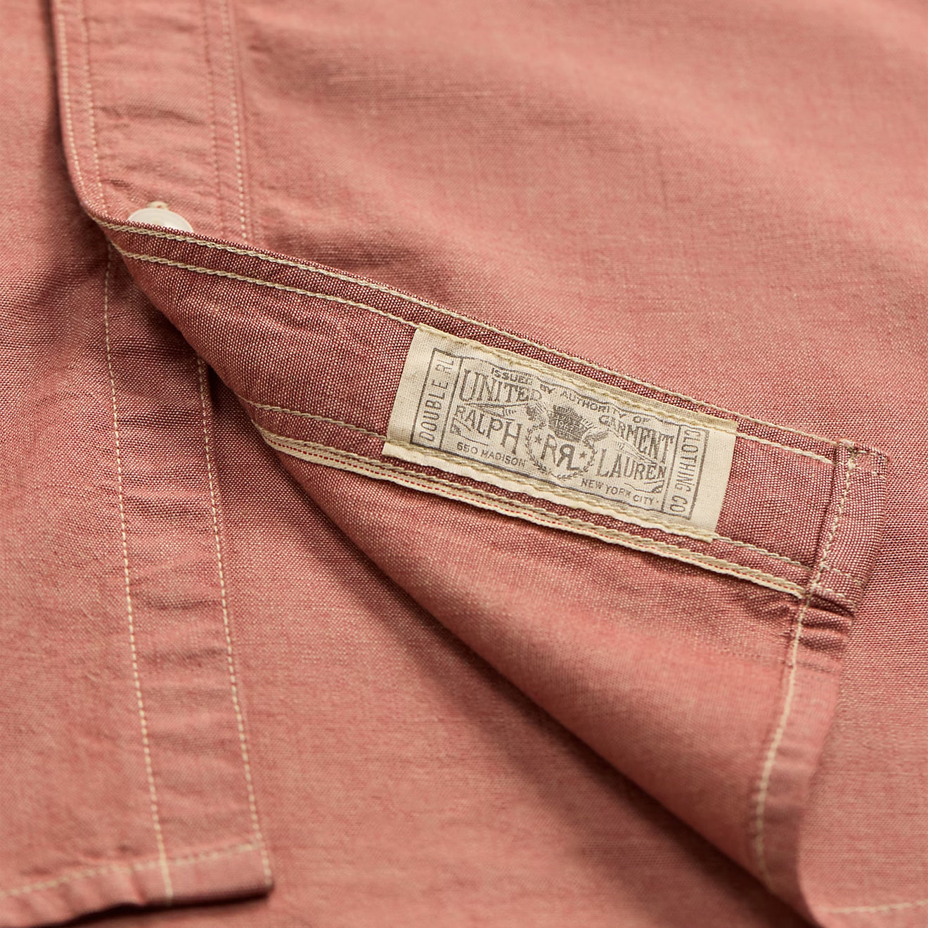 RRL By Ralph Lauren Craftsman S/S Short Sleeve Sport Shirt Red