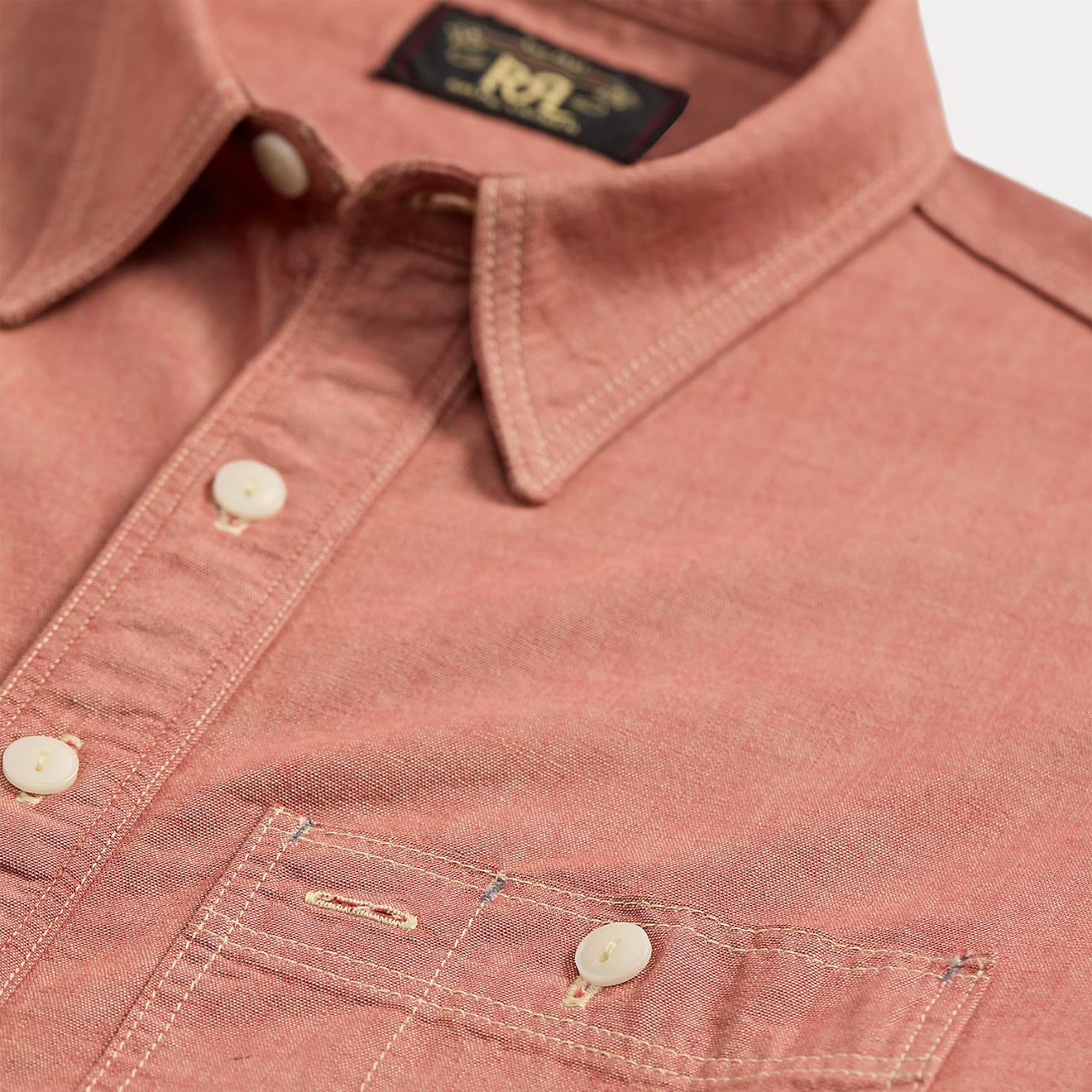 RRL By Ralph Lauren Craftsman S/S Short Sleeve Sport Shirt Red