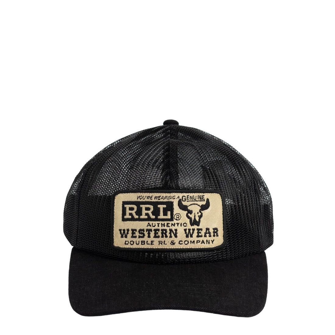 RRL By Ralph Lauren Denim-Bill Mesh Trucker Cap Black | The Sporting Lodge