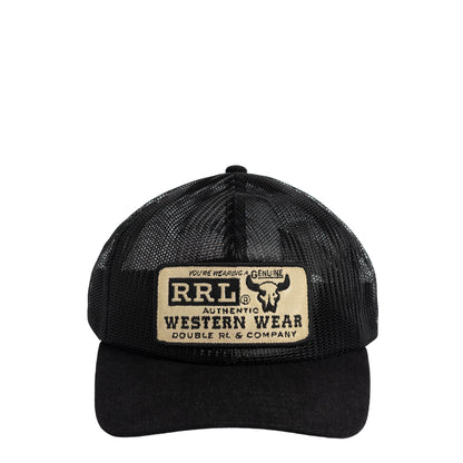 RRL By Ralph Lauren Denim-Bill Mesh Trucker Cap Black - The Sporting Lodge