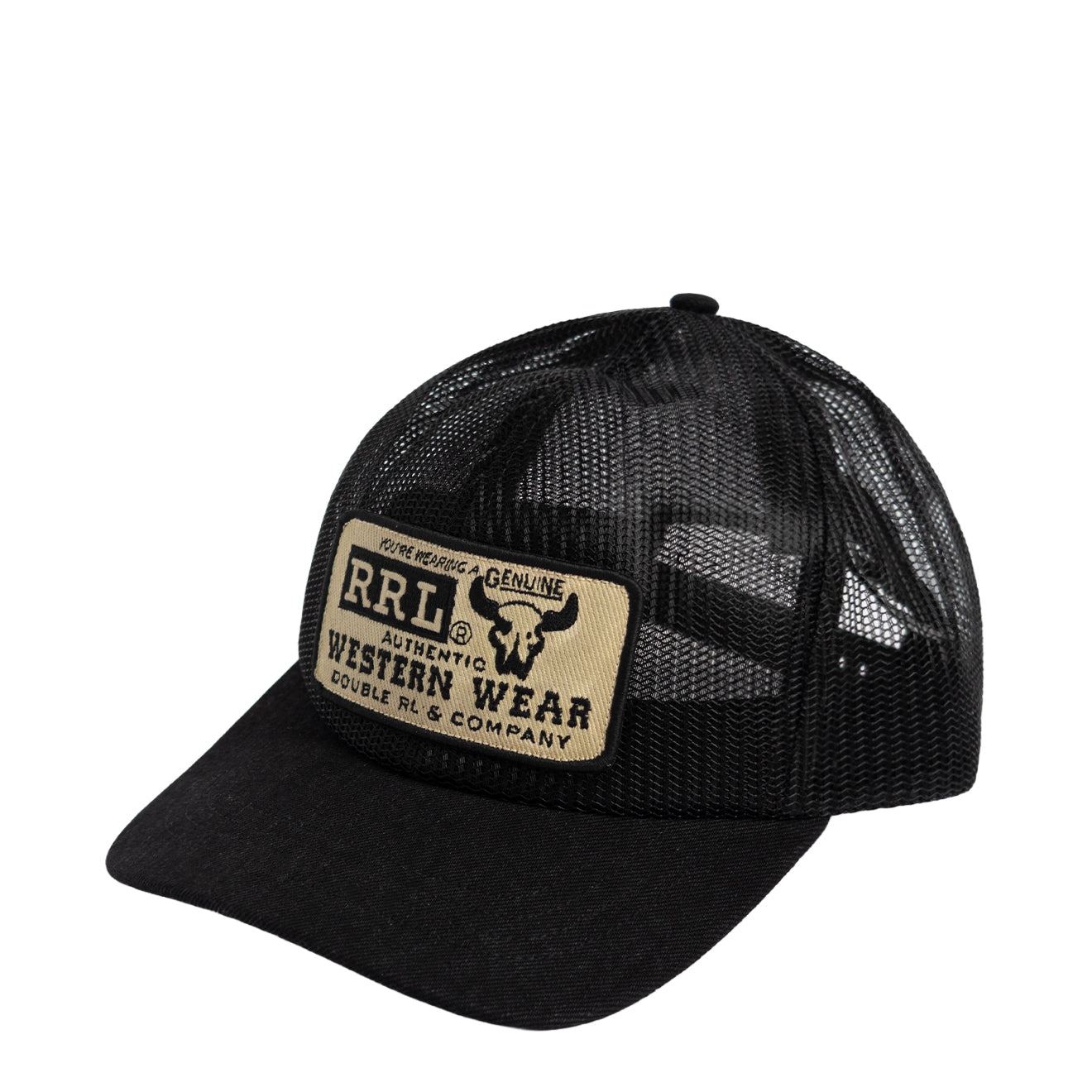 RRL By Ralph Lauren Denim-Bill Mesh Trucker Cap Black - The Sporting Lodge