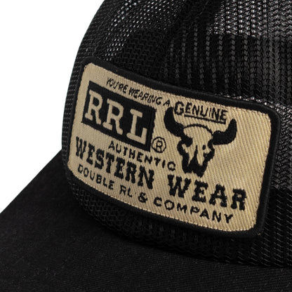 RRL By Ralph Lauren Denim-Bill Mesh Trucker Cap Black - The Sporting Lodge