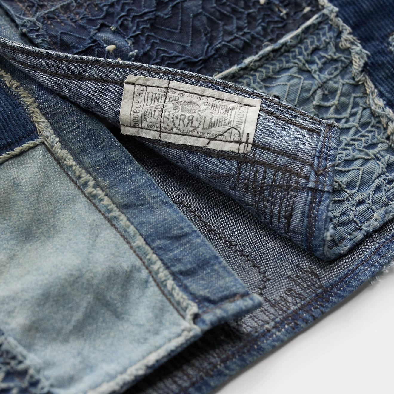 RRL By Ralph Lauren Denim Patchwork Shirt  Indigo