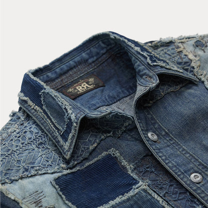 RRL By Ralph Lauren Denim Patchwork Shirt  Indigo