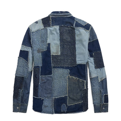 RRL By Ralph Lauren Denim Patchwork Shirt  Indigo
