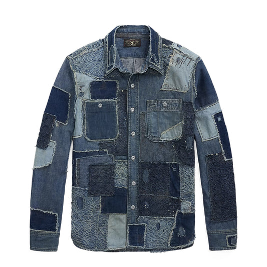 RRL By Ralph Lauren Denim Patchwork Shirt  Indigo