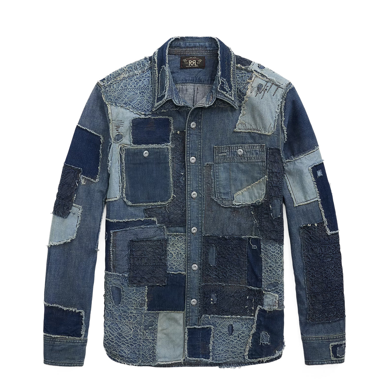 RRL By Ralph Lauren Denim Patchwork Shirt  Indigo