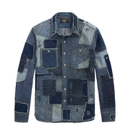 RRL By Ralph Lauren Denim Patchwork Shirt  Indigo