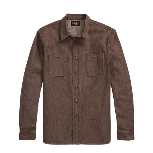 RRL By Ralph Lauren Denim Workshirt Brown - The Sporting Lodge