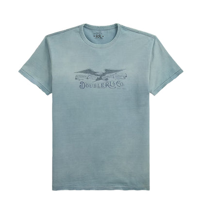 RRL By Ralph Lauren Distressed Jersey Graphic T Shirt Washed Indigo