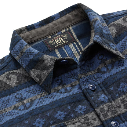 RRL By Ralph Lauren Double-Faced Jacquard Workshirt Rl-756 Navy Multi