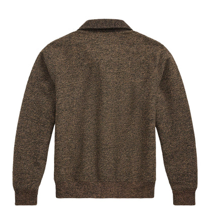 RRL By Ralph Lauren Double Knit Tweed Cardigan Brown / Multi - The Sporting Lodge