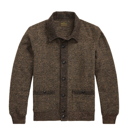 RRL By Ralph Lauren Double Knit Tweed Cardigan Brown / Multi - The Sporting Lodge