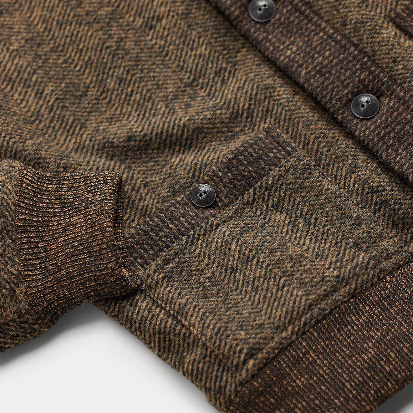 RRL By Ralph Lauren Double Knit Tweed Cardigan Brown / Multi - The Sporting Lodge