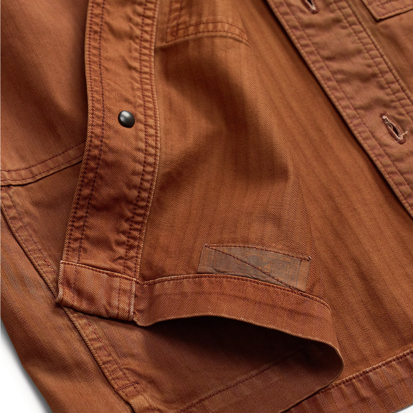 RRL By Ralph Lauren Embroidered Herringbone Twill Overshirt Brick - The Sporting Lodge