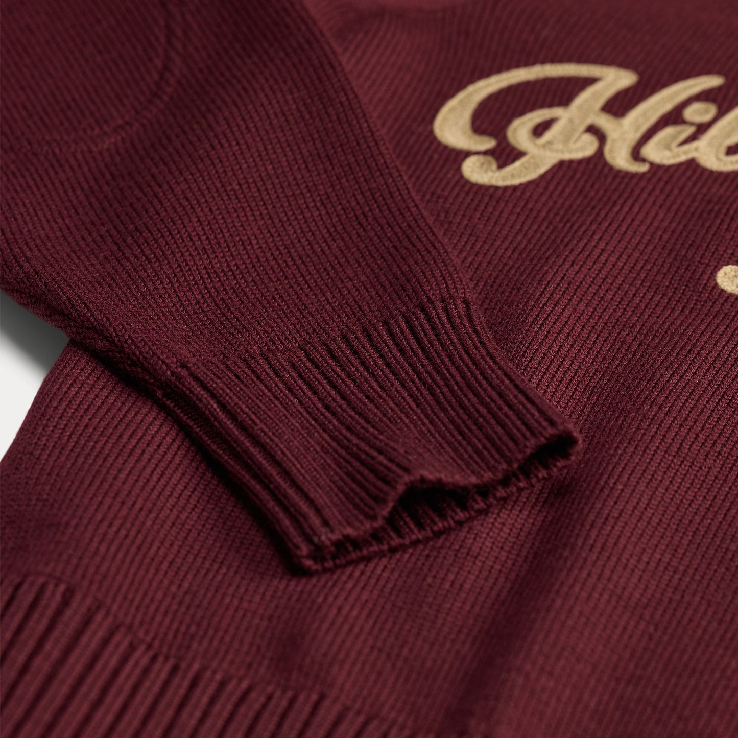 RRL By Ralph Lauren Embroidered Wool Quarter-Zip Jumper Maroon