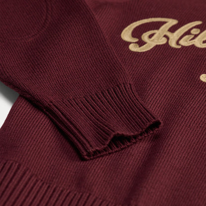 RRL By Ralph Lauren Embroidered Wool Quarter-Zip Jumper Maroon