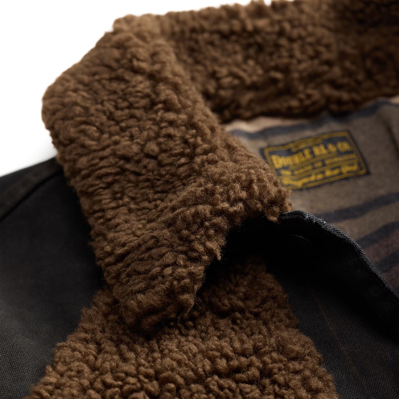 RRL By Ralph Lauren Fleece - Panelled Canvas Jacket Vintage Black / Brown