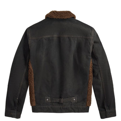 RRL By Ralph Lauren Fleece - Panelled Canvas Jacket Vintage Black / Brown