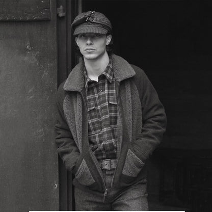 RRL By Ralph Lauren Fleece-Panelled Jacquard Jacket Brown / Multi