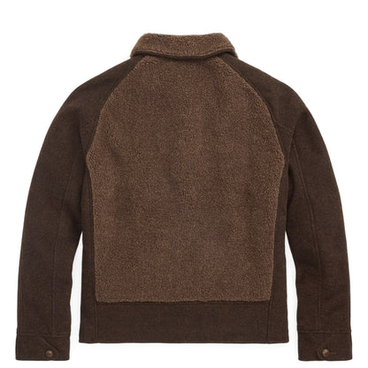 RRL By Ralph Lauren Fleece-Panelled Jacquard Jacket Brown / Multi