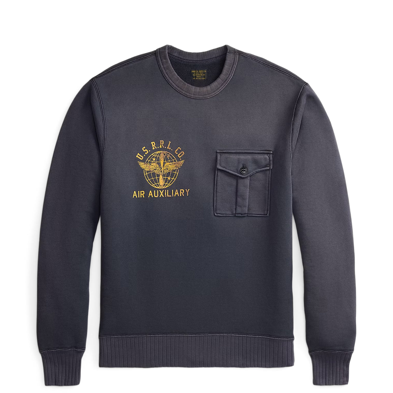 RRL By Ralph Lauren French Terry Graphic Sweatshirt Faded Blue - The Sporting Lodge