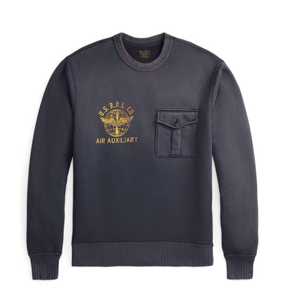 RRL By Ralph Lauren French Terry Graphic Sweatshirt Faded Blue - The Sporting Lodge