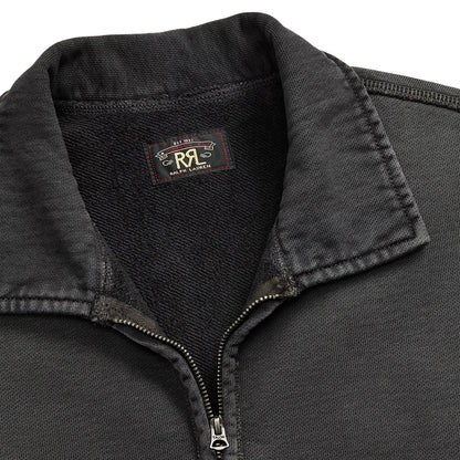 RRL By Ralph Lauren French Terry Quarter Zip Faded Black