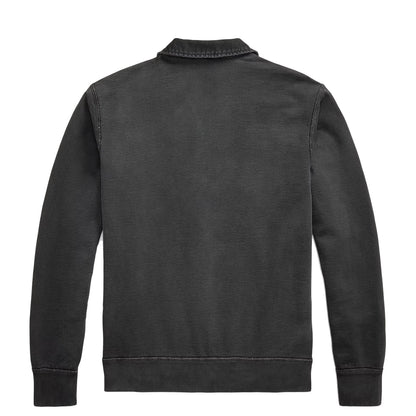 RRL By Ralph Lauren French Terry Quarter Zip Faded Black