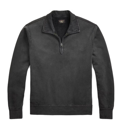 RRL By Ralph Lauren French Terry Quarter Zip Faded Black