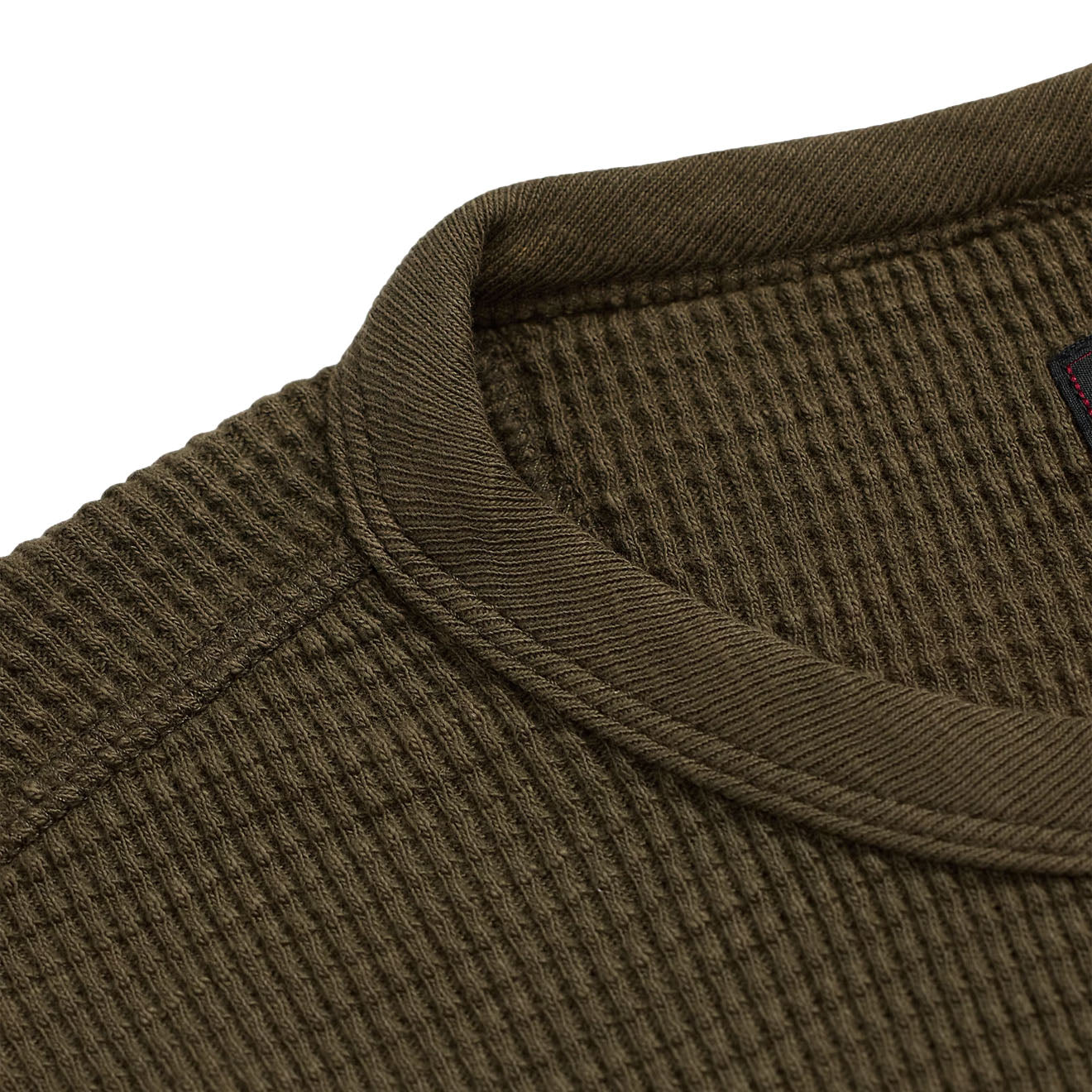 RRL By Ralph Lauren Garment-Dyed Waffle-Knit Crewneck Olive Brown - The Sporting Lodge