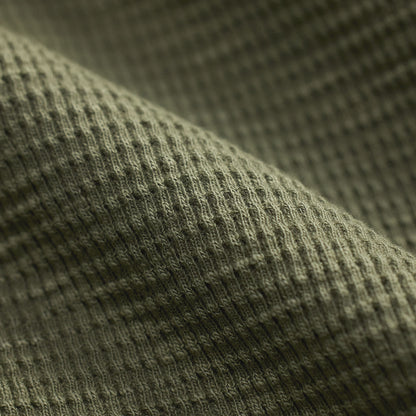RRL By Ralph Lauren Garment-Dyed Waffle-Knit Henley Shirt Tree Green