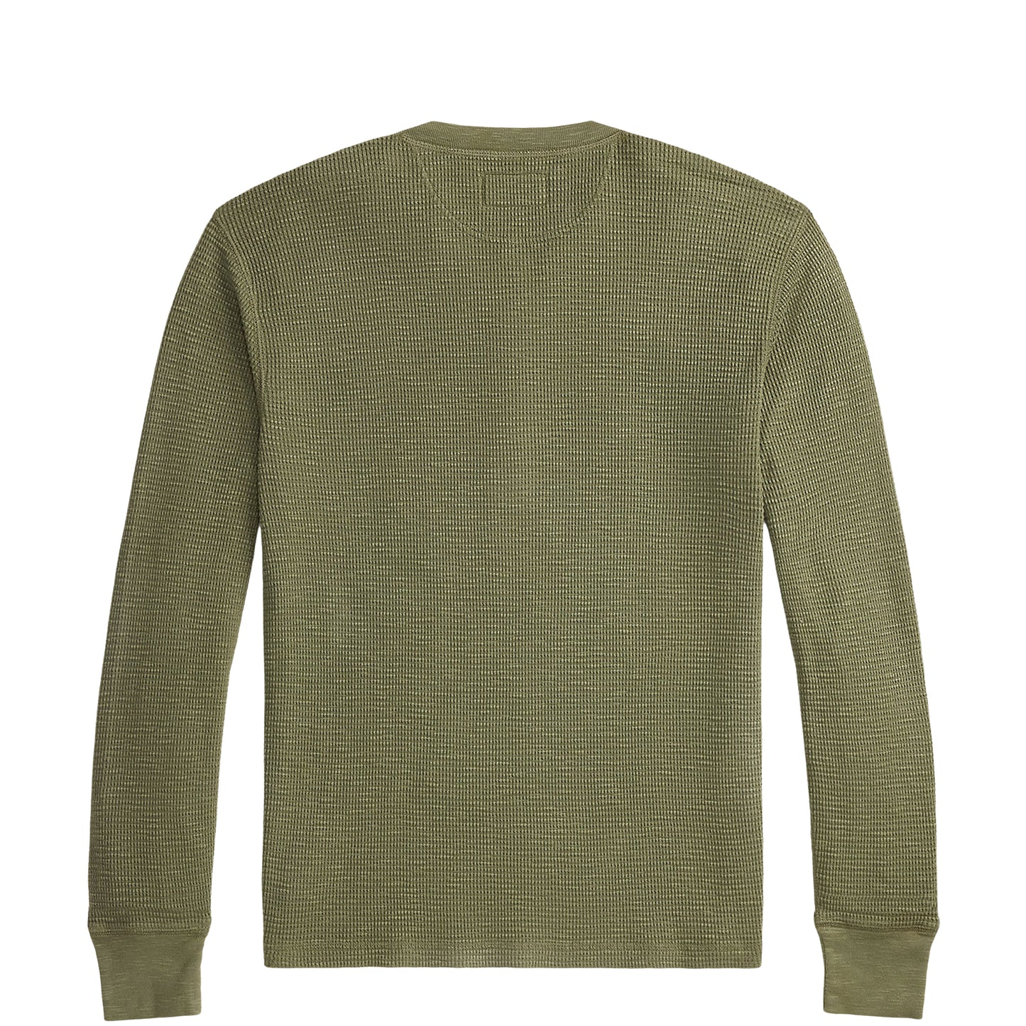 RRL By Ralph Lauren Garment-Dyed Waffle-Knit Henley Shirt Tree Green
