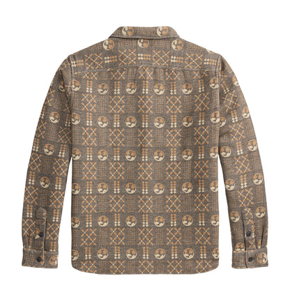 RRL By Ralph Lauren Geometric Jacquard Workshirt Grey / Orange