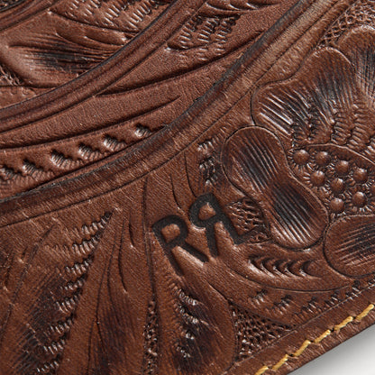 RRL By Ralph Lauren Hand-Tooled Leather Billfold Brown