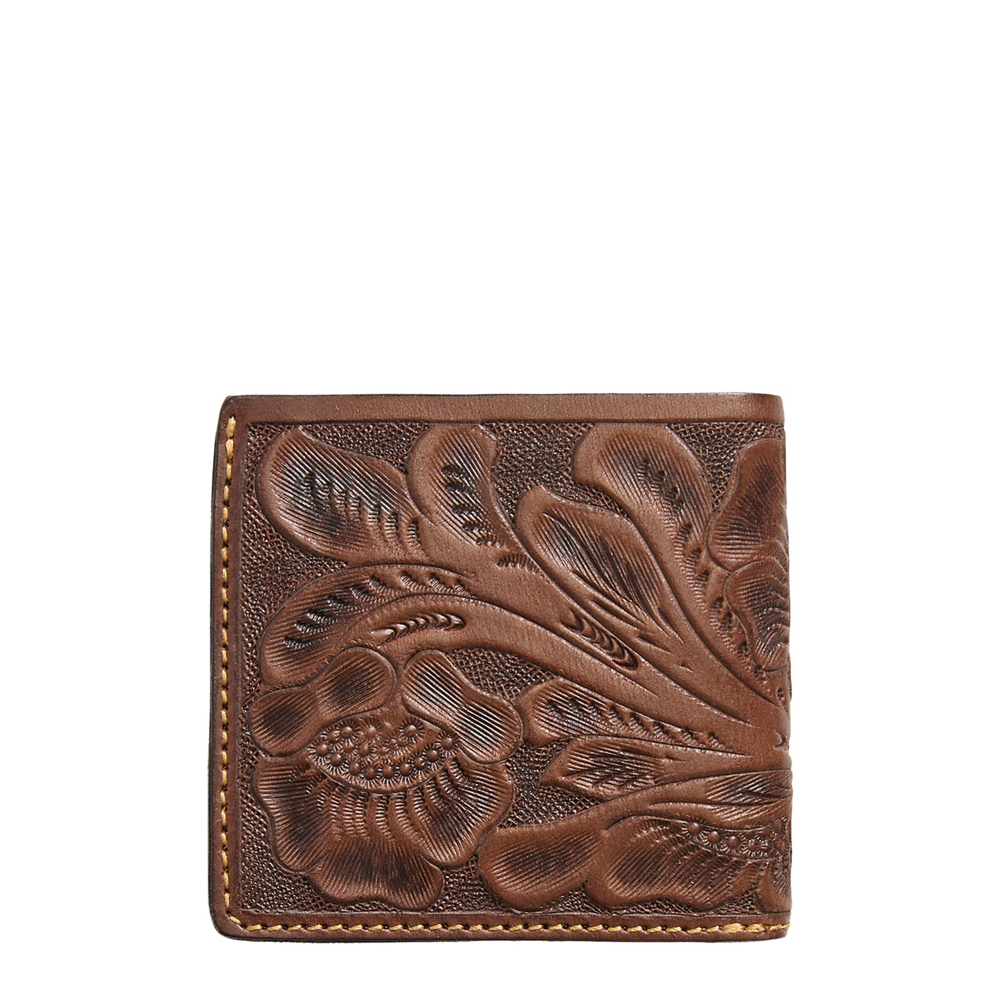 RRL By Ralph Lauren Hand-Tooled Leather Billfold Brown