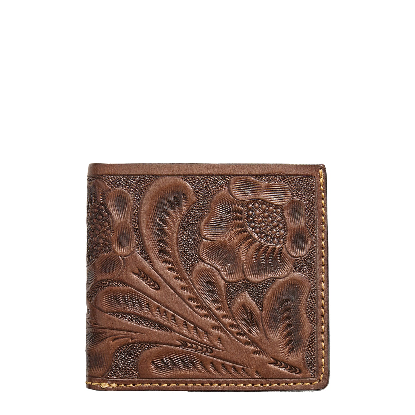 RRL By Ralph Lauren Hand-Tooled Leather Billfold Brown