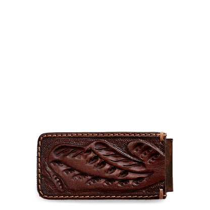 RRL By Ralph Lauren Hand-Tooled Leather Money Clip Copper
