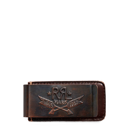 RRL By Ralph Lauren Hand-Tooled Leather Money Clip Copper - The Sporting Lodge