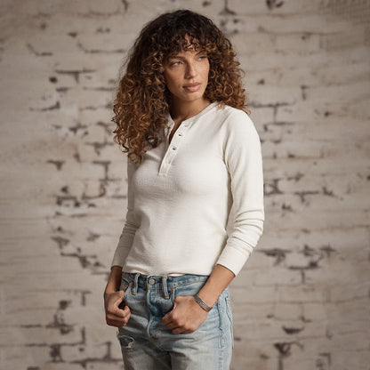 RRL By Ralph Lauren Henley Long Sleeve Pullover Paper White - The Sporting Lodge