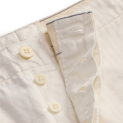 RRL By Ralph Lauren Herringbone Twill Officer's Shorts Antique White