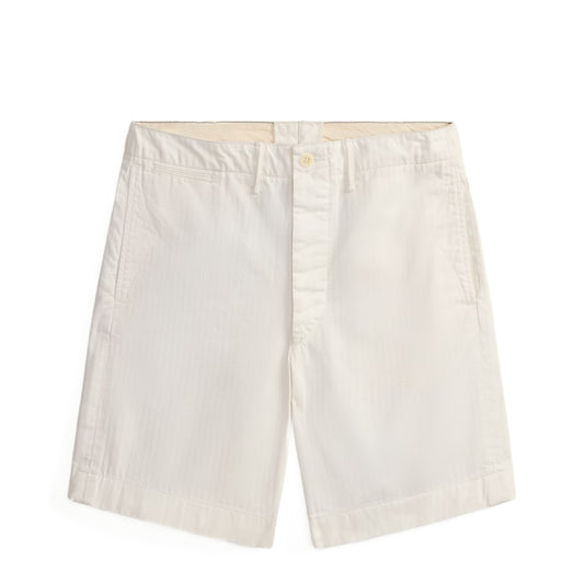 RRL By Ralph Lauren Herringbone Twill Officer's Shorts Antique White