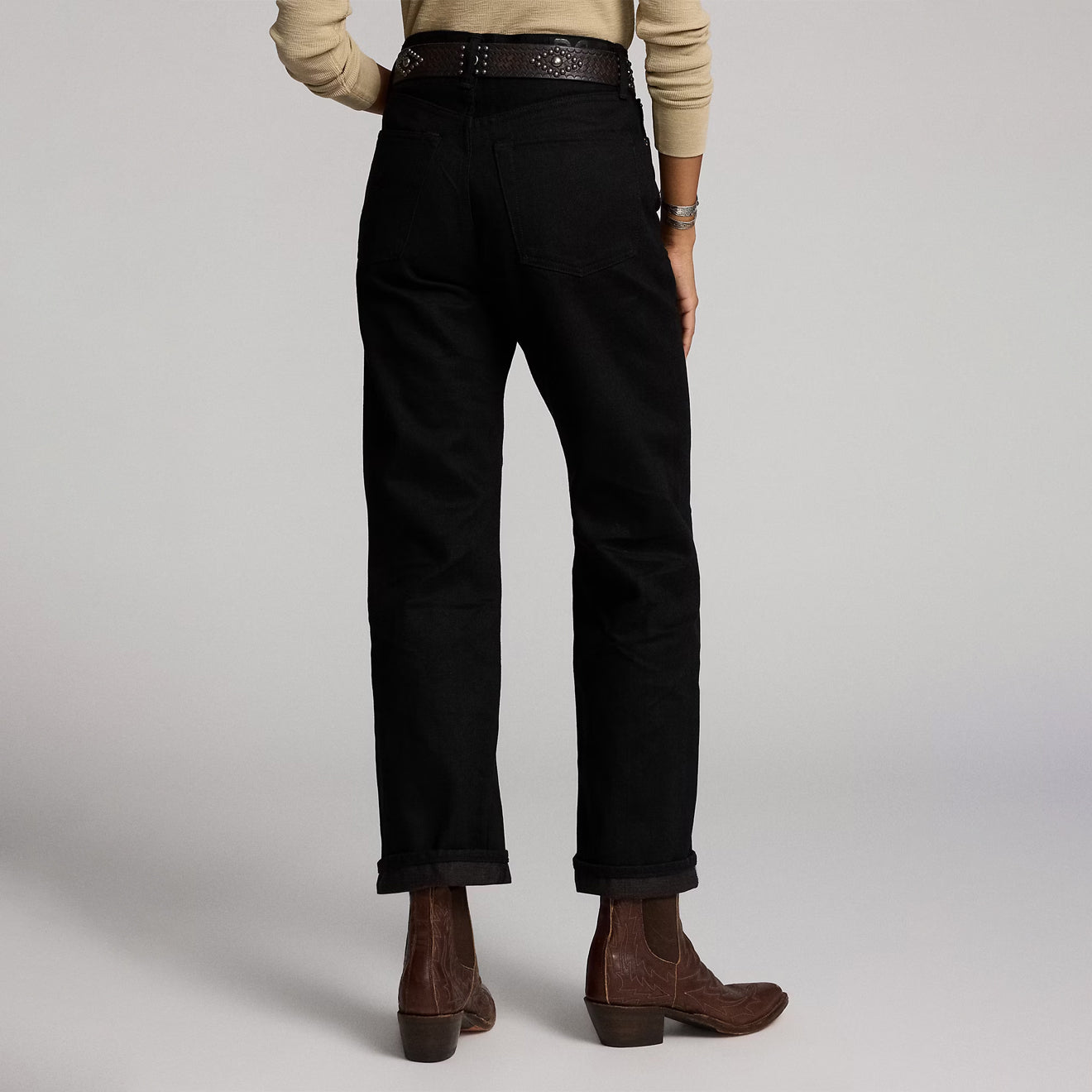 古着　ラルフローレン　RRL 30/30 スリムフィット　BLACK WASH RRL By Ralph Lauren High Boy Fit Black Selvedge Jean Black